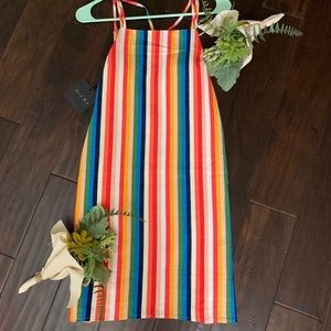 NWT 🌈 Striped Square Neck Dress